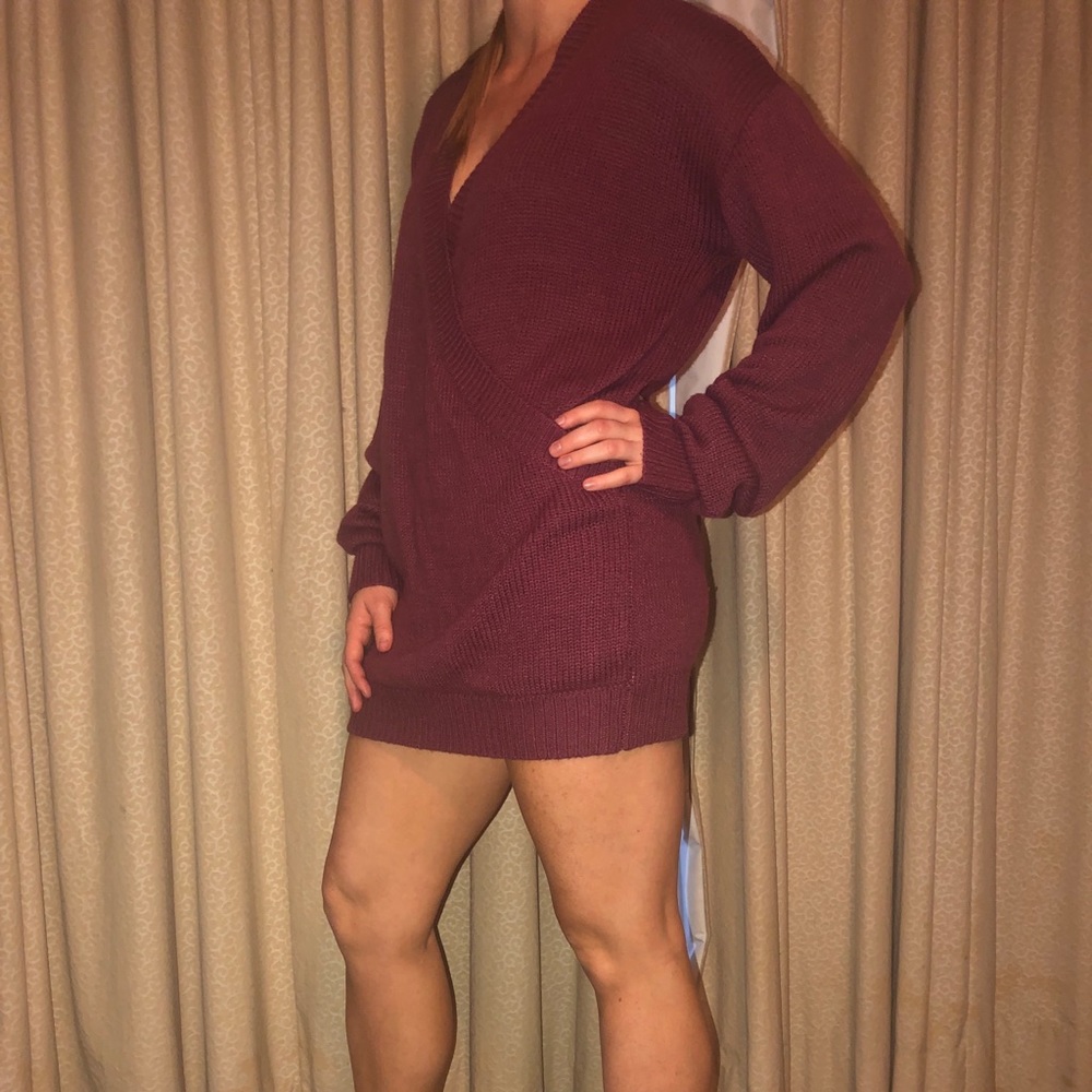 Wine Sweater Dress